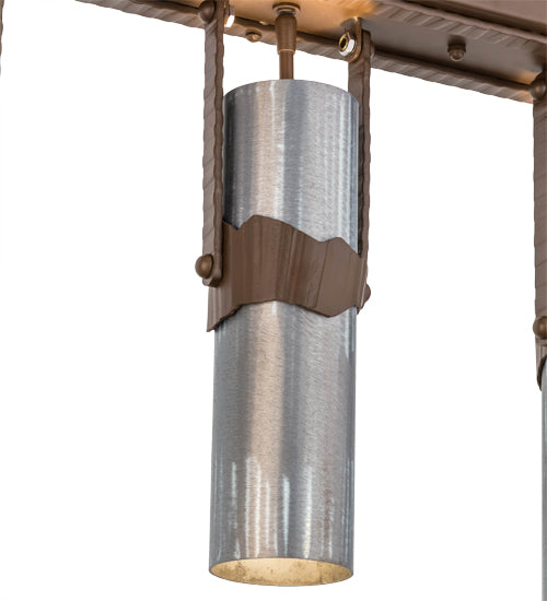 Meyda Lighting Iron Mountain 27" 3-Light Sophia Sepia Island Pendant Light With Industrial Steel Shade