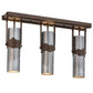 Meyda Lighting Iron Mountain 27" 3-Light Sophia Sepia Island Pendant Light With Industrial Steel Shade