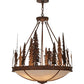 Meyda Lighting Ironwood 30" 5-Light Rusty Nail Pendant Light With Fleshtone Idalight Shade Glass