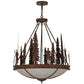 Meyda Lighting Ironwood 30" 5-Light Rusty Nail Pendant Light With Fleshtone Idalight Shade Glass