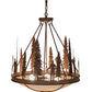 Meyda Lighting Ironwood 30" 5-Light Rusty Nail Pendant Light With Fleshtone Idalight Shade Glass