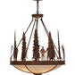 Meyda Lighting Ironwood 30" 5-Light Rusty Nail Pendant Light With Fleshtone Idalight Shade Glass