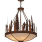 Meyda Lighting Ironwood 30" 5-Light Rusty Nail Pendant Light With Fleshtone Idalight Shade Glass
