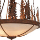 Meyda Lighting Ironwood 30" 5-Light Rusty Nail Pendant Light With Fleshtone Idalight Shade Glass