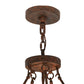 Meyda Lighting Ironwood 30" 5-Light Rusty Nail Pendant Light With Fleshtone Idalight Shade Glass