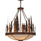 Meyda Lighting Ironwood 30" 5-Light Rusty Nail Pendant Light With Fleshtone Idalight Shade Glass