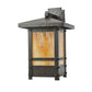 Meyda Lighting Irwindale 12" Oil Rubbed Bronze Wall Sconce With Beige Shade Glass