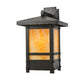 Meyda Lighting Irwindale 12" Oil Rubbed Bronze Wall Sconce With Beige Shade Glass