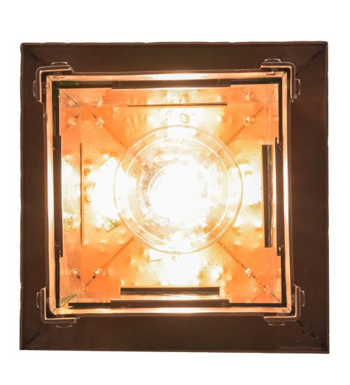 Meyda Lighting Irwindale 17" Copper Metallic Lantern Pendant Light With Green Opal Shade Glass