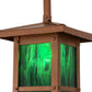 Meyda Lighting Irwindale 17" Copper Metallic Lantern Pendant Light With Green Opal Shade Glass