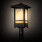 Meyda Lighting Irwindale 23" Coffee Bean Outdoor Post Mount Light With Beige Iridescent Shade Glass