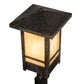 Meyda Lighting Irwindale 23" Coffee Bean Outdoor Post Mount Light With Beige Iridescent Shade Glass