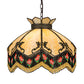 Meyda Lighting Isabella 21" 3-Light Craftsman Brown Pendant Light With Beige Art Glass & Fringe Shade