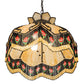 Meyda Lighting Isabella 21" 3-Light Craftsman Brown Pendant Light With Beige Art Glass & Fringe Shade