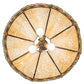 Meyda Lighting Isabella 21" 3-Light Craftsman Brown Pendant Light With Beige Art Glass & Fringe Shade