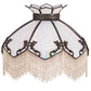 Meyda Lighting Isabella 21" Craftsman Brown Highlighted & White Iridescent Shade Glass