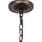 Meyda Lighting Isabella 31315 21" 3-Light Craftsman Brown Pendant Light With White Iridescent Art Glass & Whit Pearl Fringe Shade