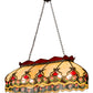 Meyda Lighting Isabella 44" 6-Light Craftsman Brown Highlighted Island Pendant Light With Beige & Red Art Shade Glass