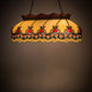 Meyda Lighting Isabella 44" 6-Light Craftsman Brown Highlighted Island Pendant Light With Beige & Red Art Shade Glass
