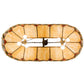 Meyda Lighting Isabella 44" 6-Light Craftsman Brown Highlighted Island Pendant Light With Beige & Red Art Shade Glass