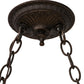 Meyda Lighting Isabella 44" 6-Light Craftsman Brown Highlighted Island Pendant Light With Beige & Red Art Shade Glass