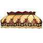 Meyda Lighting Isabella 45" Craftsman Brown Highlighted Frame With Beige & Red Art Shade Glass and Fringe