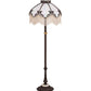 Meyda Lighting Isabella 62" 3-Light Craftsman Brown Highlighted Floor Lamp With White Iridescent Shade Glass