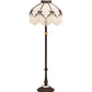 Meyda Lighting Isabella 62" 3-Light Craftsman Brown Highlighted Floor Lamp With White Iridescent Shade Glass