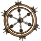 Meyda Lighting Isabo 48" 24-Light 2-Tier Antiquity Chandelier With Amber Mica Shade Glass