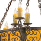 Meyda Lighting Isabo 48" 24-Light 2-Tier Antiquity Chandelier With Amber Mica Shade Glass