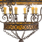 Meyda Lighting Isabo 48" 24-Light 2-Tier Antiquity Chandelier With Amber Mica Shade Glass