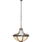 Meyda Lighting Isadore 24" 3-Light Gilded Tobacco Inverted Pendant Light With Ivory Linen Idalight Shade