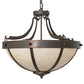 Meyda Lighting Isadore 24" 3-Light Gilded Tobacco Inverted Pendant Light With Ivory Linen Idalight Shade