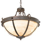 Meyda Lighting Isadore 24" 3-Light Gilded Tobacco Inverted Pendant Light With Ivory Linen Idalight Shade