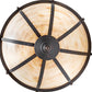 Meyda Lighting Isadore 24" 3-Light Gilded Tobacco Inverted Pendant Light With Ivory Linen Idalight Shade