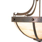 Meyda Lighting Isadore 24" 3-Light Gilded Tobacco Inverted Pendant Light With Ivory Linen Idalight Shade