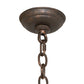Meyda Lighting Isadore 24" 3-Light Gilded Tobacco Inverted Pendant Light With Ivory Linen Idalight Shade