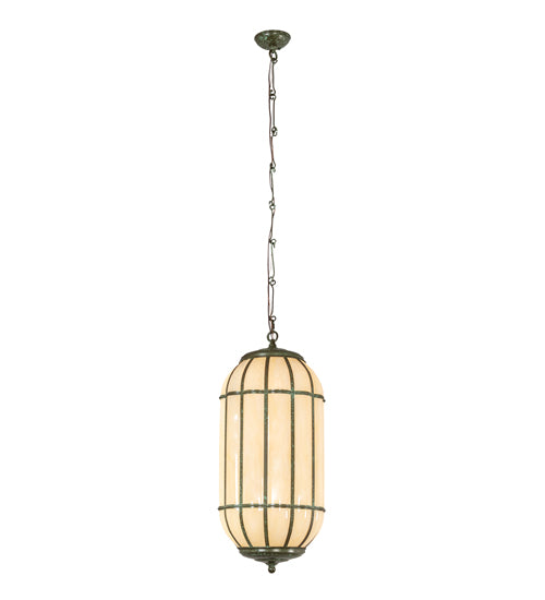 Meyda Lighting Islington 13" 3-Light Tarnished Copper Pendant Light With Beige Botticino Idalight Shade