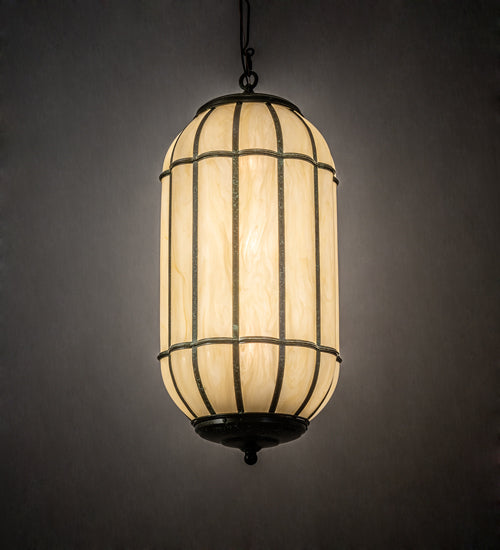 Meyda Lighting Islington 13" 3-Light Tarnished Copper Pendant Light With Beige Botticino Idalight Shade