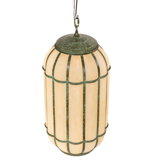 Meyda Lighting Islington 13" 3-Light Tarnished Copper Pendant Light With Beige Botticino Idalight Shade