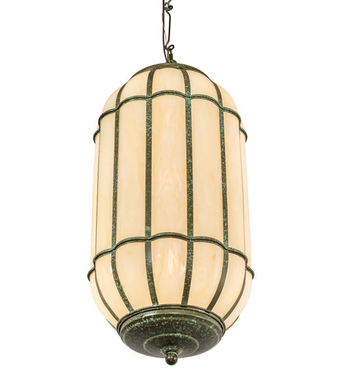 Meyda Lighting Islington 13" 3-Light Tarnished Copper Pendant Light With Beige Botticino Idalight Shade