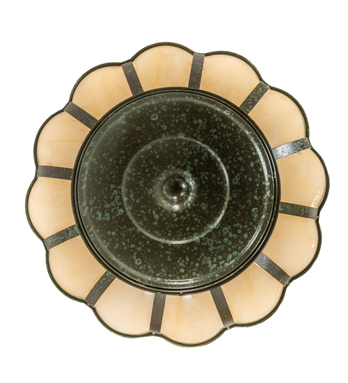 Meyda Lighting Islington 13" 3-Light Tarnished Copper Pendant Light With Beige Botticino Idalight Shade
