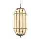 Meyda Lighting Islington 13" 3-Light Tarnished Copper Pendant Light With Beige Botticino Idalight Shade