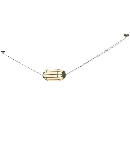 Meyda Lighting Islington Catenary 32" 3-Light Tarnished Copper Pendant Light With Beige Botticino Idalight Shade