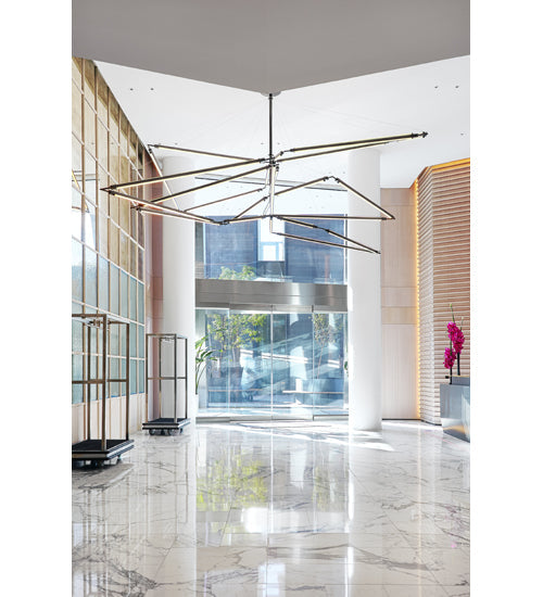 Meyda Lighting Isotope 216" LED Antique Copper Chandelier With Frosted Clear Contrail Mist Idalight Shade
