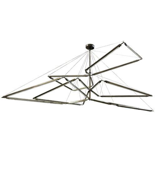 Meyda Lighting Isotope 216" LED Antique Copper Chandelier With Frosted Clear Contrail Mist Idalight Shade