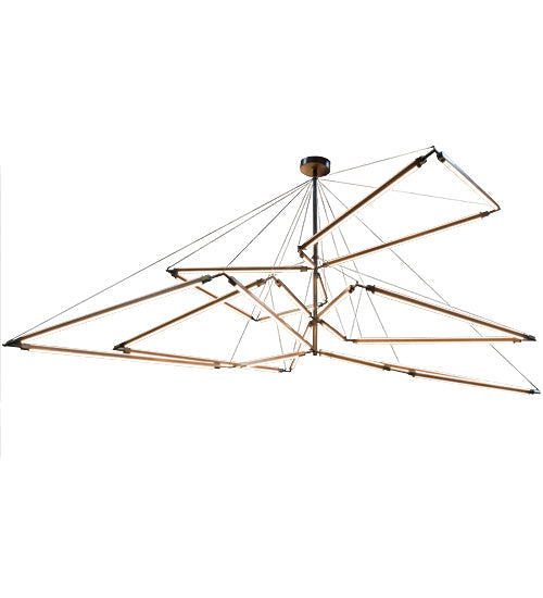 Meyda Lighting Isotope 216" LED Antique Copper Chandelier With Frosted Clear Contrail Mist Idalight Shade