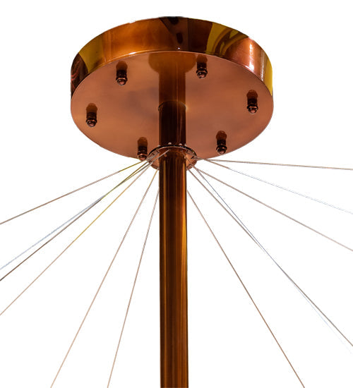 Meyda Lighting Isotope 216" LED Transparant Copper On Extreme Chrome Chandelier With Clear Frosted Idalight Shade