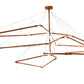 Meyda Lighting Isotope 216" LED Transparant Copper On Extreme Chrome Chandelier With Clear Frosted Idalight Shade