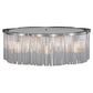 Meyda Lighting Ivela 32" 7-Light Extreme Chrome Flush Mount Light With Crystal Idalight Shade Glass